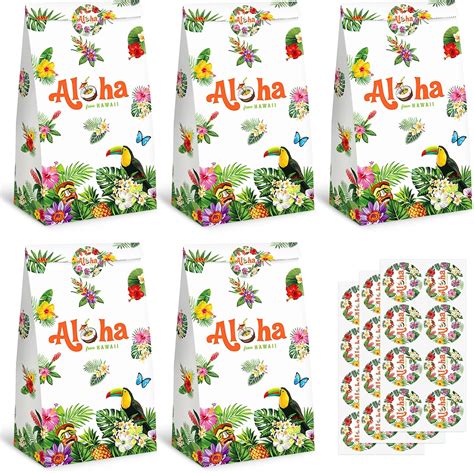 Amazon Toxoy Pcs Hawaiian Gift Bags Treat Bags With Stickers