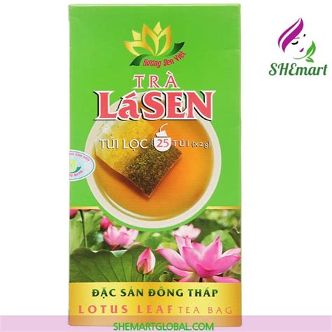 Combo 8 Boxes Vietnamese Lotus Leaf Tea Bags Tra La Sen Huong Viet