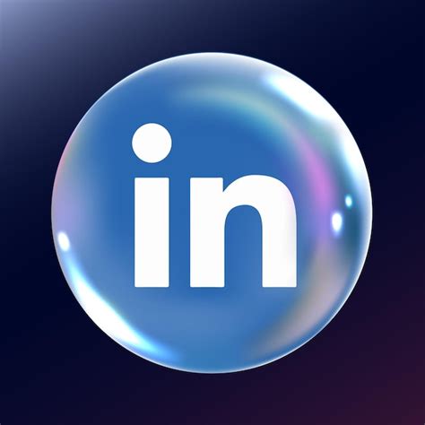 El logotipo de linkedin Diseño de íconos de estilo burbuja Vector Premium