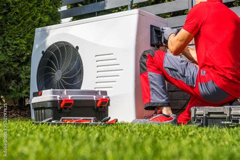 Swimming Pool Heat Pump Maintenance Stock Photo Adobe Stock