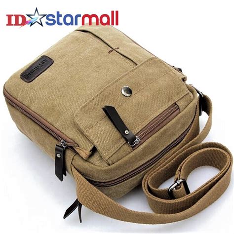 Jual Tas Selempang Pria Korean Style Kekinian Motif Canvas Berkualitas