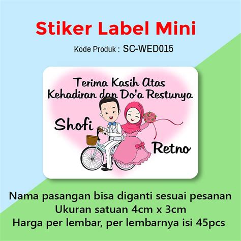 Jual Stiker Label Souvenir Pernikahan Sticker Wedding Ucapan Terima Kasih Indonesiashopee Indonesia