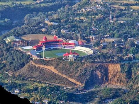 Beautiful Hpca Cricket Stadium From Triund Dharamshala Shimlalife