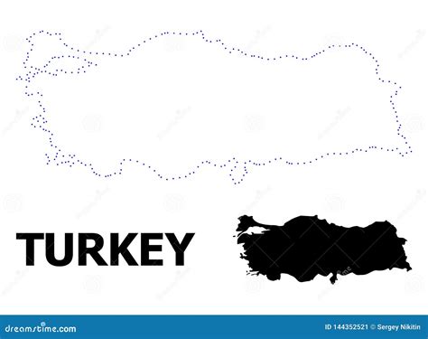 Vector Contour Dotted Map Of Turkey With Caption Stock Vector