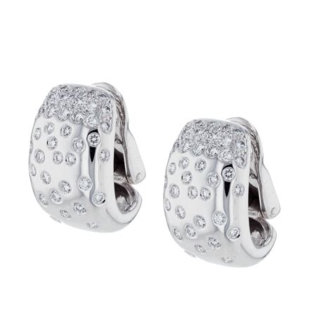 Vintage Estate Cartier White Gold circa 1999 Earrings For Sale at 1stDibs