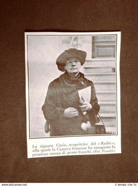 Maria Sk Odowska O Marie Curie Nel 1924 Premio Nobel Per La Fisica Stampa