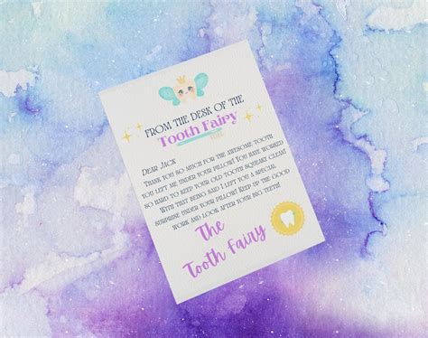 Digital Customizable Tooth Fairy Letter Instant Download Etsy