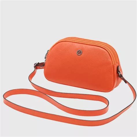 Bolsa Mariart Transversal De Couro Bovino Feminina Angra Cor Orange