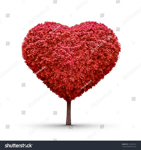 Heart Shaped Red Tree Isolated Stock Photo 142764316 Shutterstock