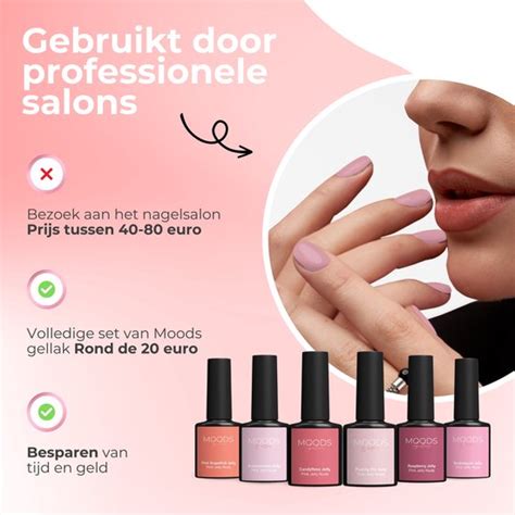Moods Gellac Delige Set Transparante Gel Nagellak Ml Pink Jelly Nude Edition Bol