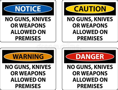 Notice Gun Rules Sign No Guns Knives Or Weapons Allowed On Premises