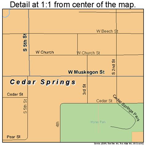 Cedar Springs Michigan Street Map 2614200