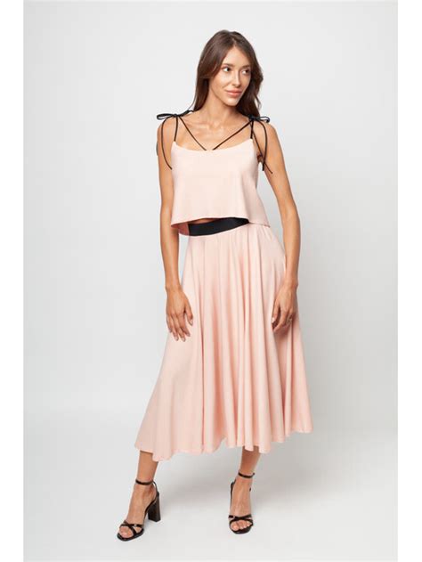 White Rvbbit Spódnica Midi First Rose Pink Różowy Regular Fit Modivopl