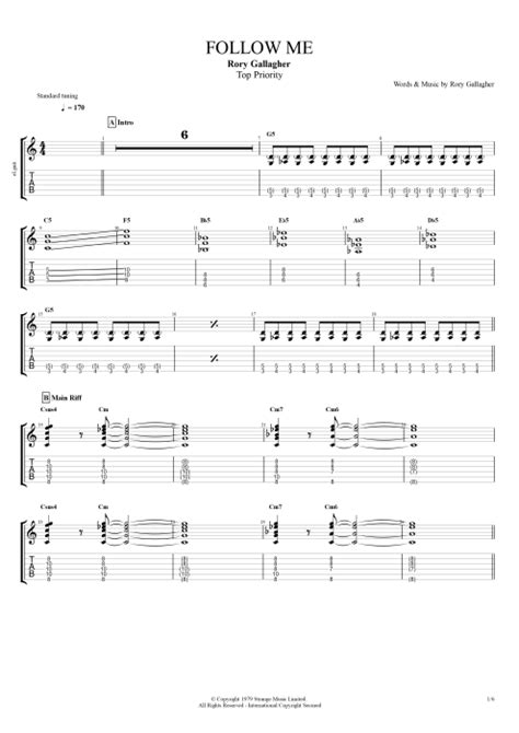 Follow Me Tab by Rory Gallagher (Guitar Pro) - Full Score | mySongBook