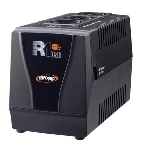 Regolatore Automatico Di Tensione R1 USB 1500VA Con 3 Prese Schuko Nero