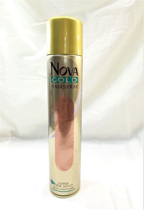 Nova Gold Hair Spray Super Firm Hold With Conditioner For Men Women