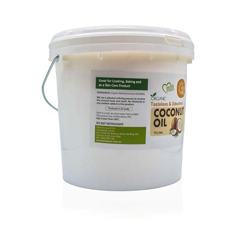 Certified Organic Purified And Deodorised Coconut Oil Rbd 10 Litr