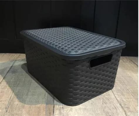 Caja Organizadora Simil Rattan Con Tapa Caja Pack X6 N2 En Venta En