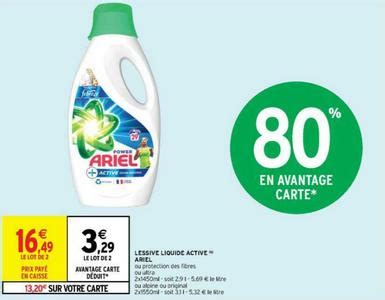 Anti crise fr Lessive liquide ARIEL chez Intermarché 05 04 17 04