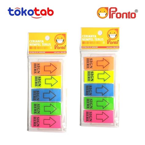 Jual Tokotab Memo Sticky Notes Label Penanda Stiker Sign Here Pronto