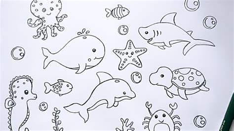 How To Draw Sea Animals Step By Step