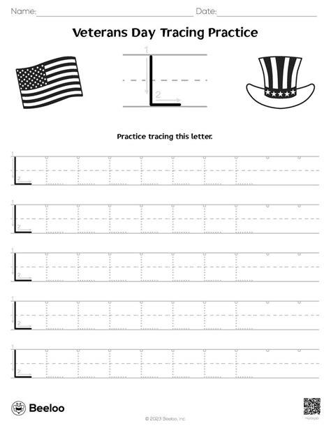 Veterans Day Tracing Practice Beeloo Printable Crafts And Activities