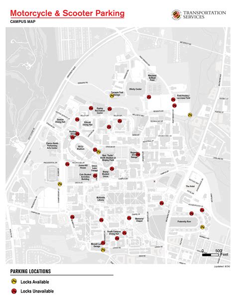 Motorcycle And Scooter Parking Map Transportation Services University