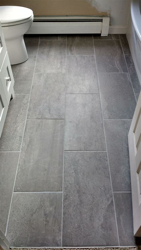 Beautiful Large Format Tiled Floor Large Tile Bathroom Grey