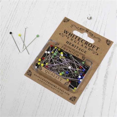 Whitecroft Heritage Glass Head Pins Assorted Colours In 2 Etsy