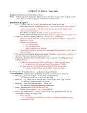 Geol Midterm Study Guide Docx Geology Midterm I Study Guide