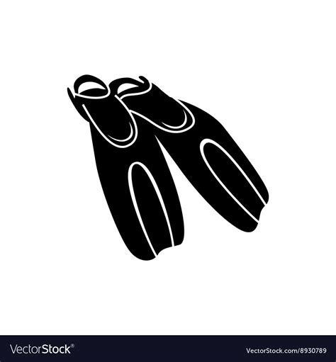 Black Flippers For Diving Icon Simple Style Vector Image