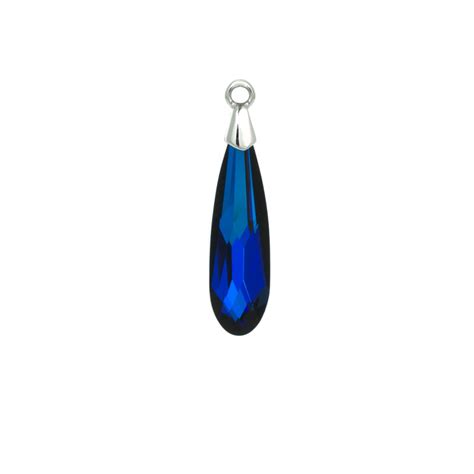 Swarovski Raindrop Pendant Mm Crystal Bermuda Blue Rhodium