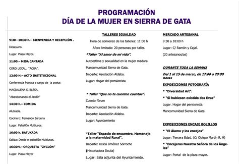 Programaci N Dia De La Mujer