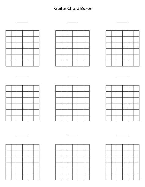 Blank Guitar Chord Diagrams Printable