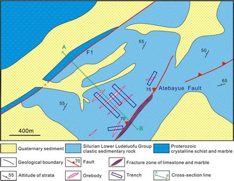 Geological Map Of The Atebayue Sb Deposit Colour Figure Can Be Viewed