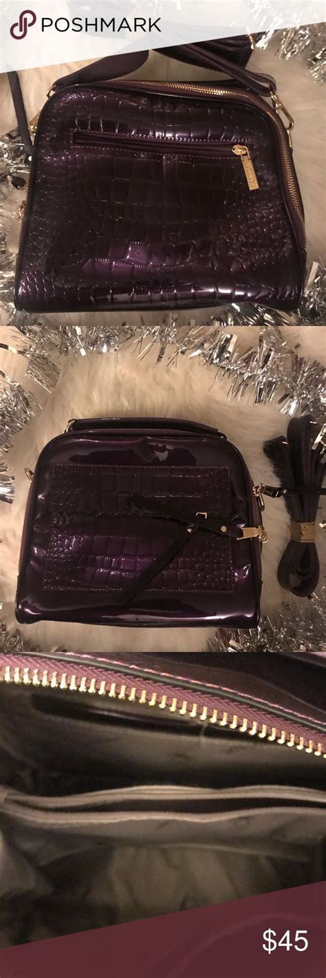 Lirrenniao Purple Paten And Leather Crossbody Bag Treat Yourself To This