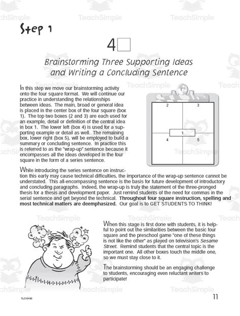 Four Square Writing Method For Grades 7 9 A Unique Approach To Teaching Basic Writing Skills