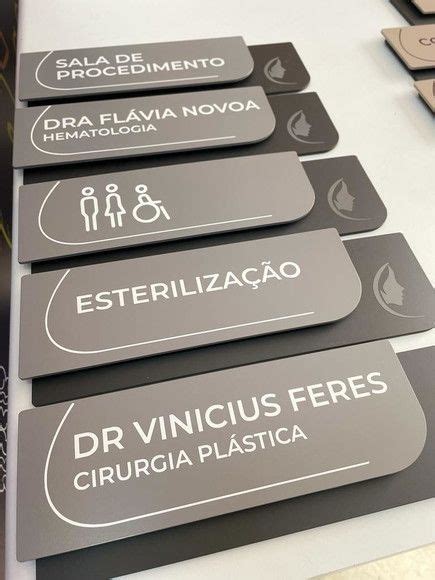 Kit 10 Placas de Identificação de Sala Modelo Ametista Elo7