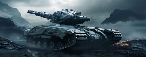 Premium AI Image | Futuristic tank in the style of intense action scene