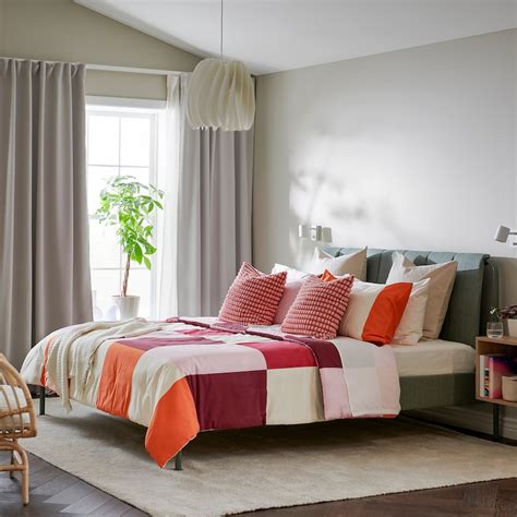 BRUNKRISSLA comforter set, pink, King - IKEA US