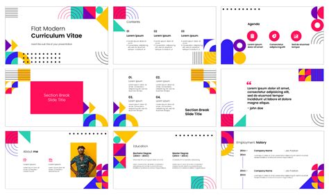 Flat CV Free PowerPoint Template And Google Slides Theme