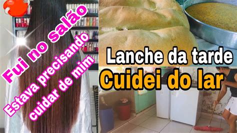 Limpeza e organização do lar fiz pão e bolo pro lanche fui no salão