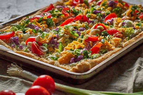 Chilled Veggie Pizza Using Crescent Rolls Shortcut Recipe