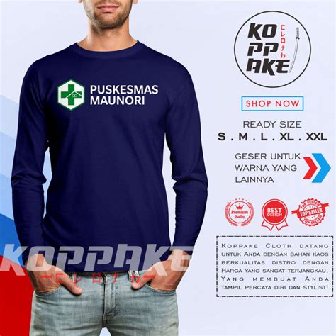 Kaos Puskesmas Logo Request Nama Instansi Lengan Panjang Baju Distro