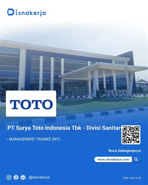 Disnakerja On Linkedin Pt Surya Toto Indonesia Tbk Divisi Sanitary