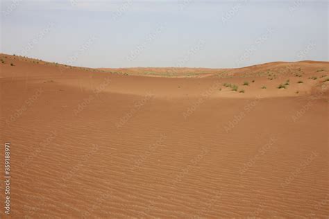 Foto Stock Hot And Arid Desert Sand Dunes Terrain In Sharjah Emirate In