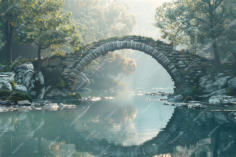 Premium Photo Ancient Stone Arch Bridge Over A Tranquil River Oc