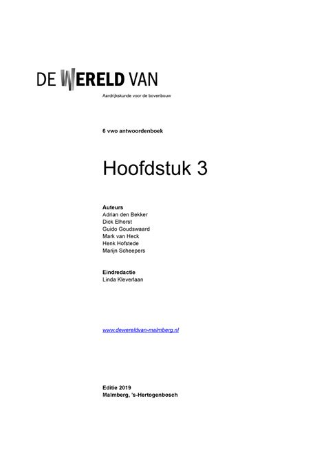 Dwv 6v Antwoorden H3 Aardrijkskunde Voor De Bovenbouw 6 Vwo