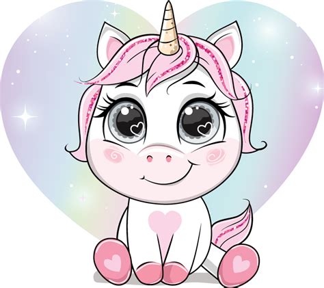 Sticker Conte Pour Enfant Licorne Avec Des C Urs Dans Les Yeux