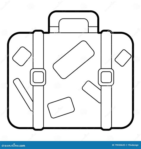 Suitcase Icon Outline Style Stock Vector Illustration Of Thin